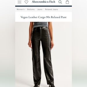 Abercrombie & Fitch Vegan Leather Cargo 90s Relaxed Pant